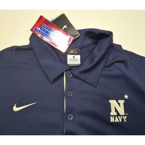 New Nike Navy Midshipmen Polo‎ Shirt Mens M Blue Golf Naval Academy